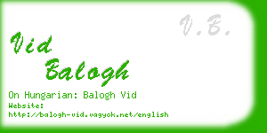 vid balogh business card